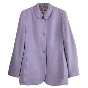 Vtg Louis Feraud Contraire Wool Buttoned Coat Jacket Lavender Purple Size US 8